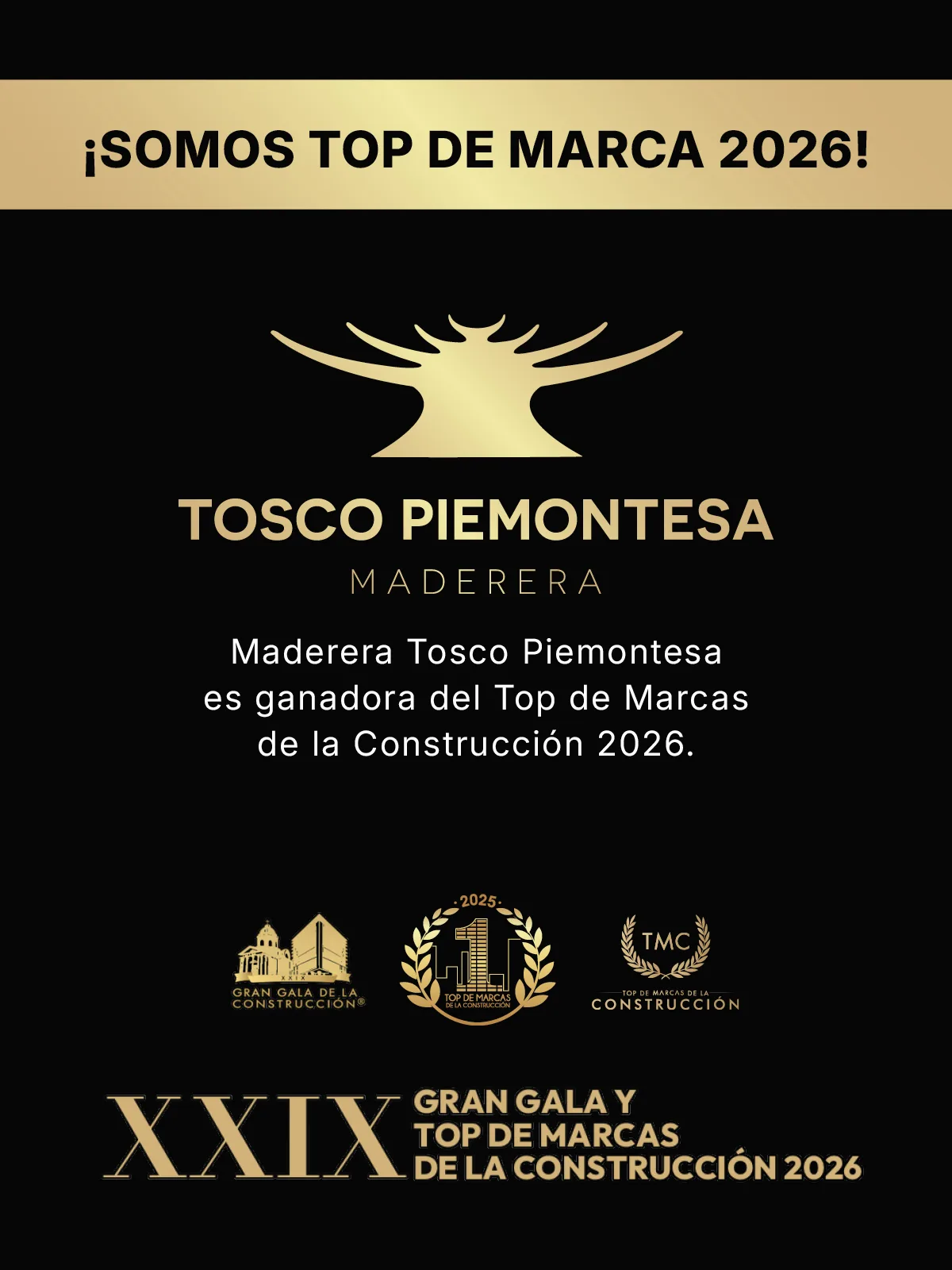 Tosco Piemontesa Maderera, ganadora del Top de Marcas de la Construcción 2026